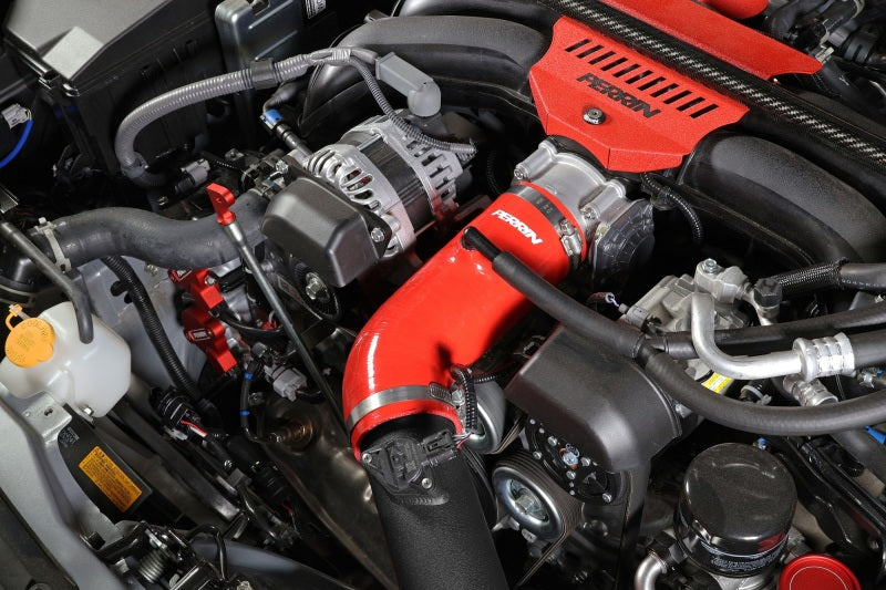 Perrin 22-23 Subaru BRZ/Toyota GR86 Silicone Inlet Hose (3in. ID / SS Wire) - Red-Hoses-Perrin Performance-PSP-INT-432RD-