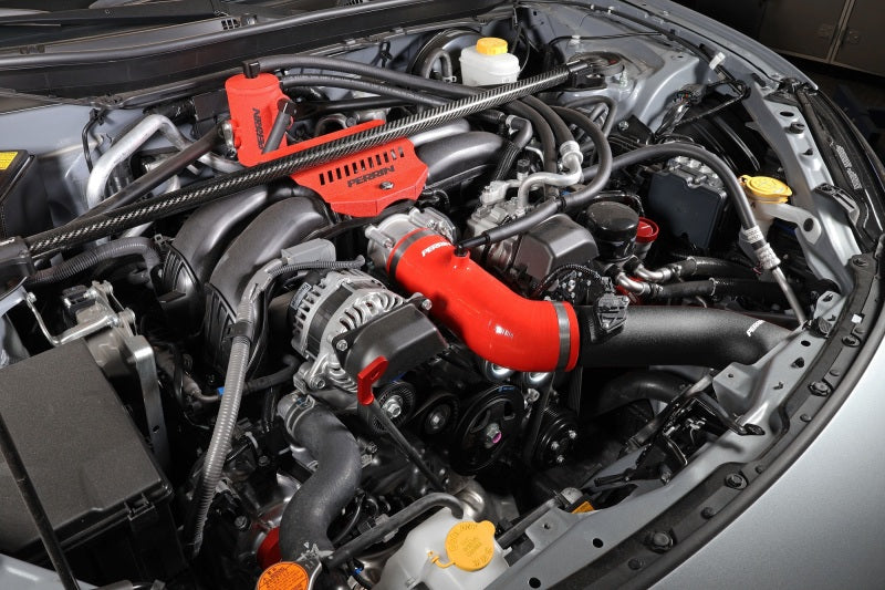 Perrin 22-23 Subaru BRZ/Toyota GR86 Silicone Inlet Hose (3in. ID / SS Wire) - Red-Hoses-Perrin Performance-PSP-INT-432RD-