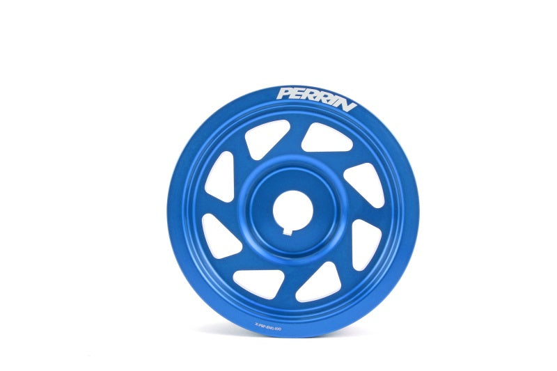 Perrin 93-11 Subaru Impreza / 02-14 WRX / 04-21 STI EJ Crank Pulley - Blue (w/AC) - Black Ops Auto Works