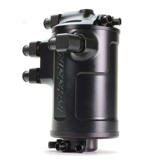 PERRIN Air Oil Separator black for 2002-2021 Subaru WRX and 2004-2021 STI top detail view
