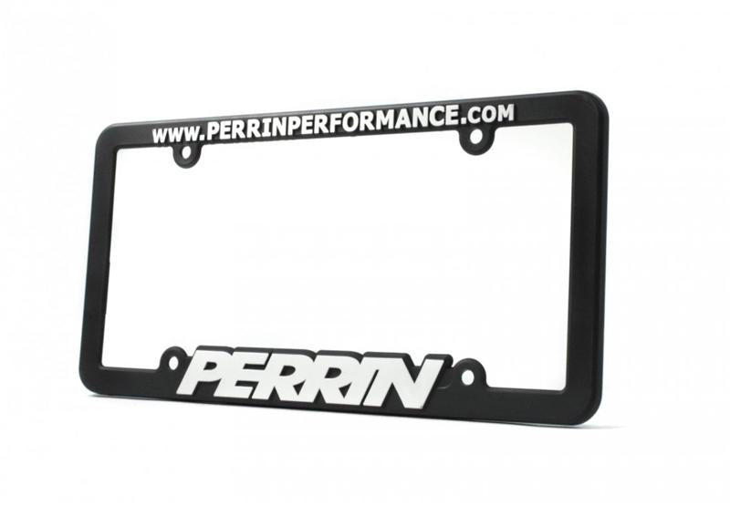 PERRIN License Plate Frame - Black w/White Lettering - Perrin Performance ASM-BDY-500