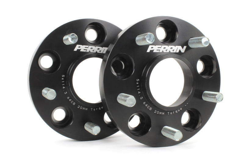 Perrin 17-18 Honda Civic Si 64.1mm Hub 5x114.3 20mm Wheel Spacers (One Pair) - Perrin Performance PHP-WHL-020BK