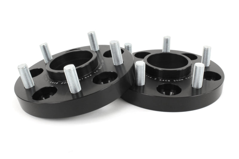 Perrin 17-18 Honda Civic Si 64.1mm Hub 5x114.3 20mm Wheel Spacers (One Pair) - Perrin Performance PHP-WHL-020BK