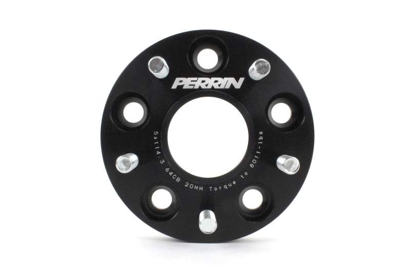 Perrin 17-18 Honda Civic Si 64.1mm Hub 5x114.3 20mm Wheel Spacers (One Pair) - Perrin Performance PHP-WHL-020BK