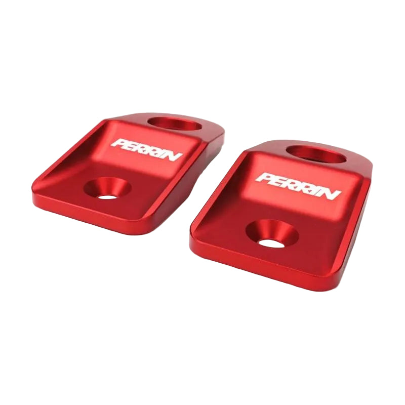PERRIN 08-14 Subaru WRX/STI / 08-11 Impreza / 08-10 Outback Upper Radiator Bracket Set - Red - Perrin Performance PSP-ENG-522