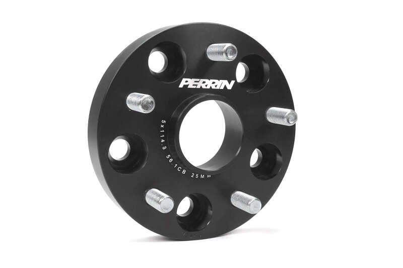 Perrin Subaru 25mm Wheel Spacers 5x114.3 BP w/56mm Hub - Black - Perrin Performance PSP-WHL-025BK