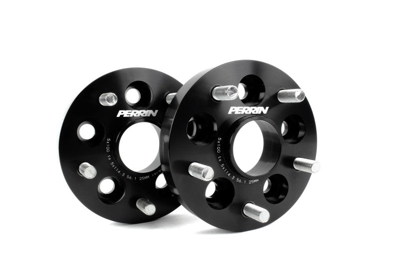 Perrin Wheel Adapter 25mm Bolt-On Type 5x100 to 5x114.3 w/ 56mm Hub (Set of 2) - Perrin Performance PSP-WHL-226BK
