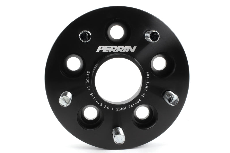 Perrin Wheel Adapter 25mm Bolt-On Type 5x100 to 5x114.3 w/ 56mm Hub (Set of 2) - Perrin Performance PSP-WHL-226BK