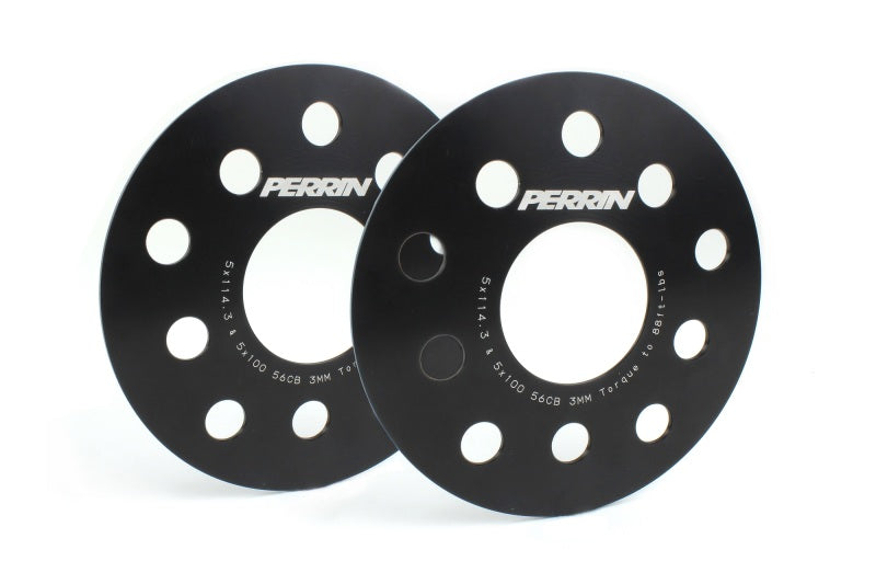 Perrin Subaru 5x114.3/5x100 3mm Slip-On Wheel Spacers - w/ 56mm Hubs (No Studs) - Black Ops Auto Works