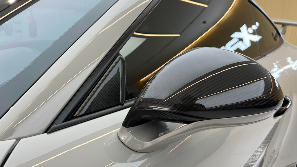 Porsche 911 Wind Deflecting Outer Mirror Triangles-Exterior Trim-Black Ops Auto Works-Carbon Fiber-