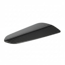 Load image into Gallery viewer, Single Porsche 991.2 GT3 RS carbon fiber spill plate photographed from the outer face showing the gloss twill surface