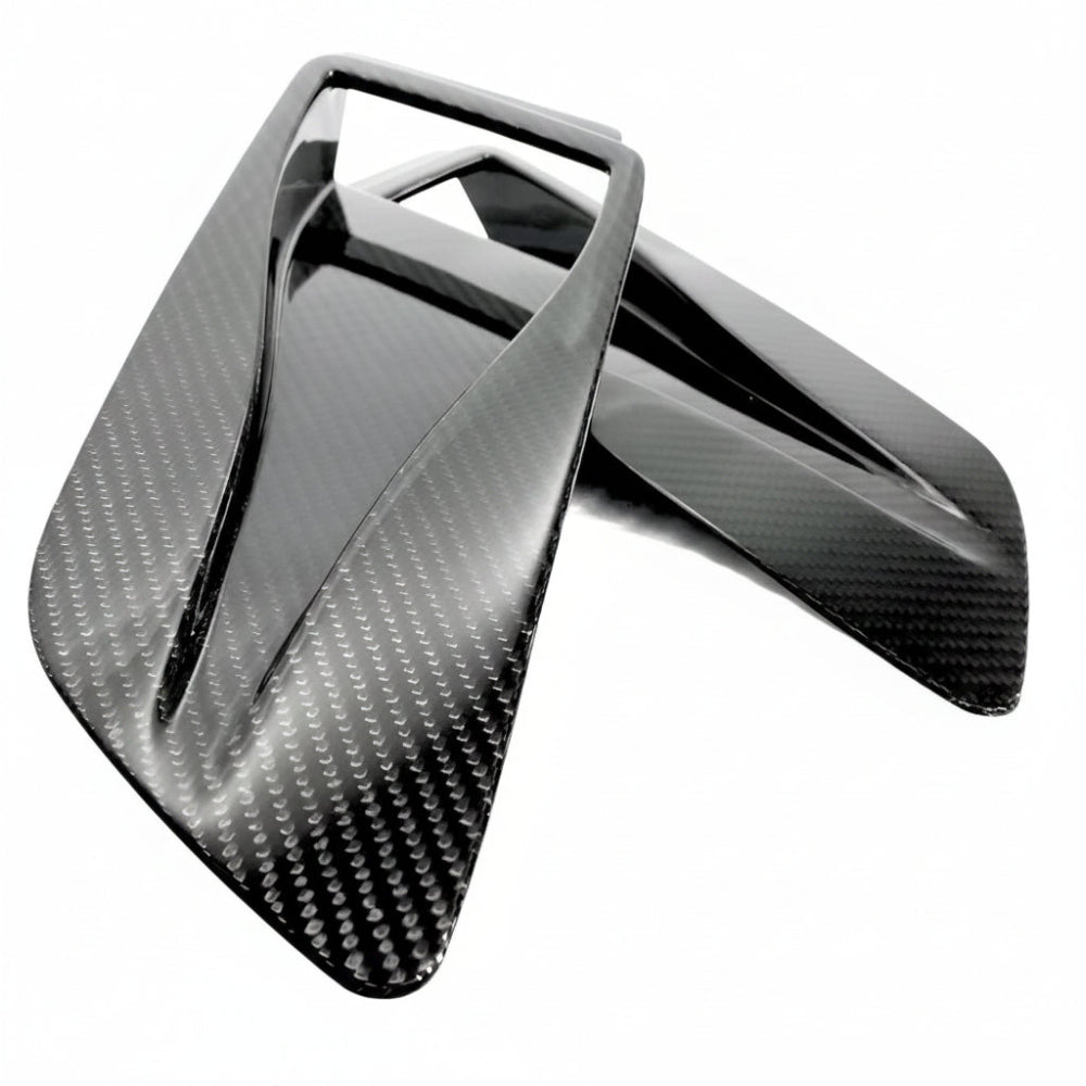 Porsche 991 GT2 RS GT3 RS carbon fiber NACA hood duct pair, stacked overhead view