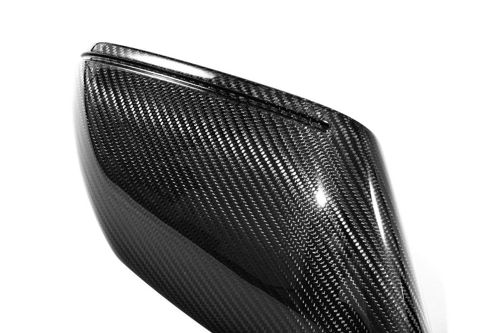 Porsche 992 911 carbon fiber mirror housing, close-up of twill weave finish