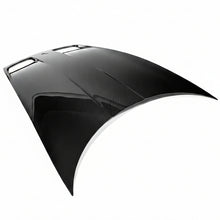 Load image into Gallery viewer, Porsche 992 GT3 carbon fiber hood viewed from the rear three quarter, showing the raised centre contour