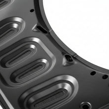 Load image into Gallery viewer, Close-up of the Porsche 992 GT3 carbon fiber hood underside rib structure and matte inner surface