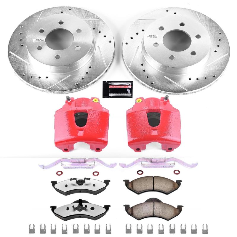 Power Stop 00-02 Dodge Dakota Front Z36 Truck & Tow Brake Kit w/Calipers-PowerStop-PSBKC2139-36