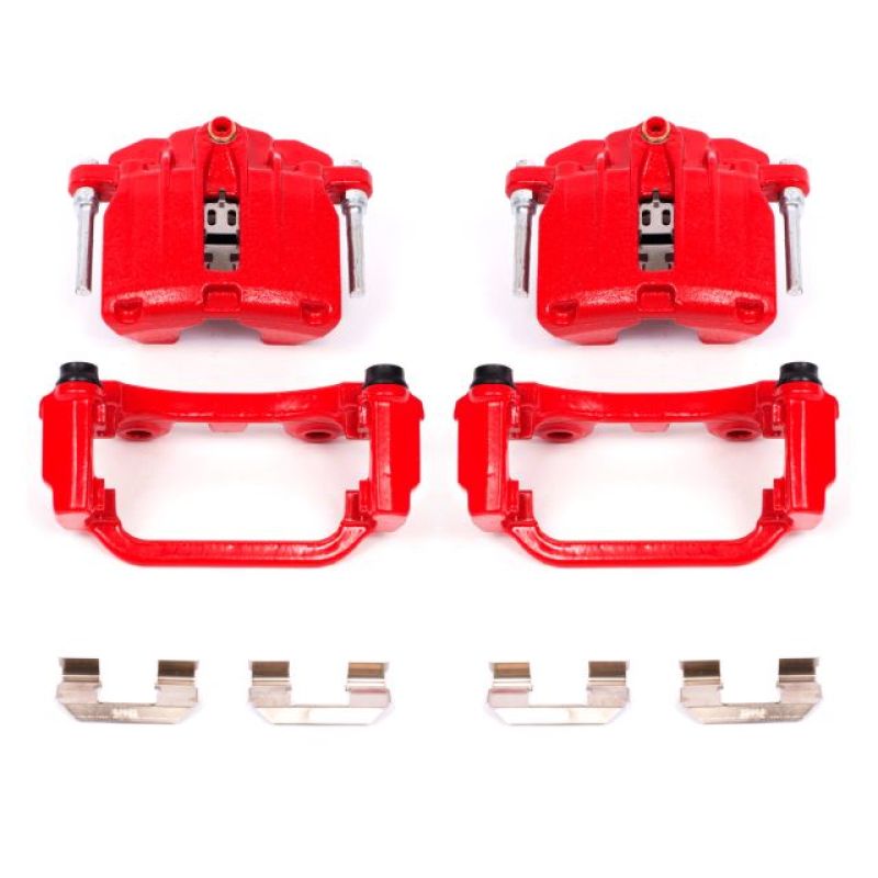 Power Stop 00-03 Cadillac DeVille Rear Red Calipers w/Brackets - Pair-PowerStop-PSBS4726