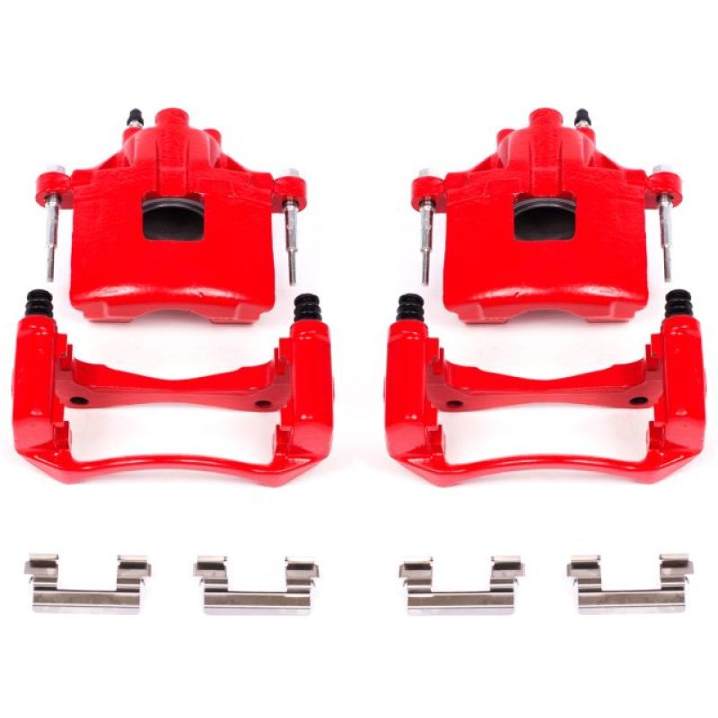 Power Stop 00-05 Buick LeSabre Front Red Calipers w/Brackets - Pair-PowerStop-PSBS4638A