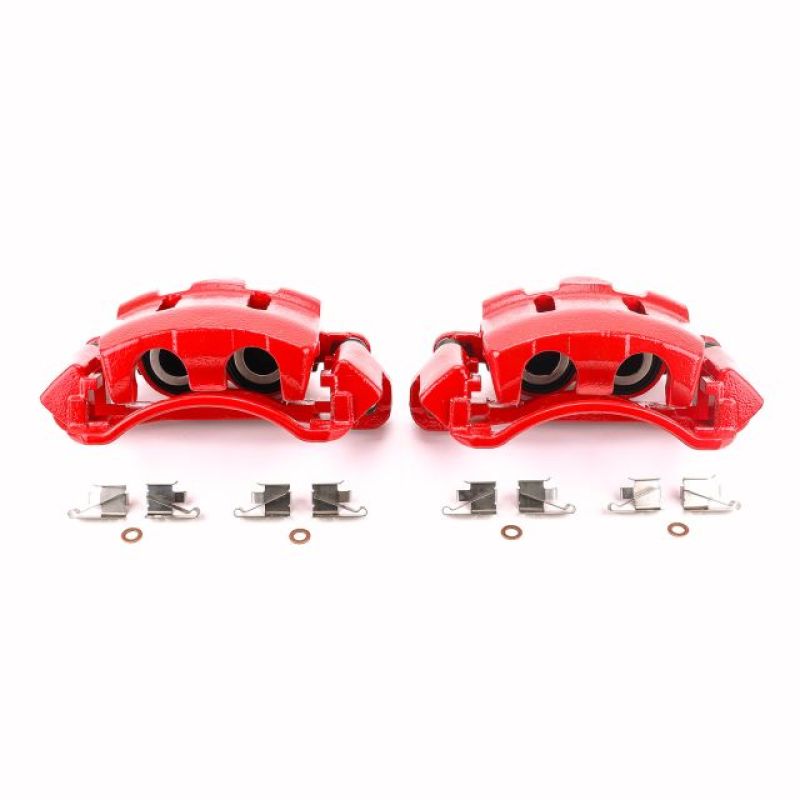Power Stop 00-05 Ford Excursion Front Red Calipers w/Brackets - Pair-PowerStop-PSBS4790