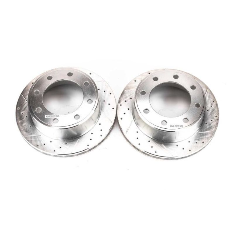 Power Stop 00-05 Ford Excursion Rear Evolution Drilled & Slotted Rotors - Pair-PowerStop-PSBAR8571XPR