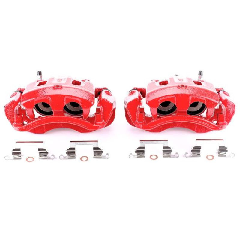 Power Stop 00-05 Ford Excursion Rear Red Calipers w/Brackets - Pair-PowerStop-PSBS4752
