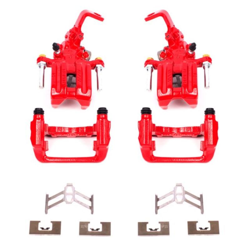 Power Stop 00-09 Honda S2000 Rear Red Calipers w/Brackets - Pair-PowerStop-PSBS2730