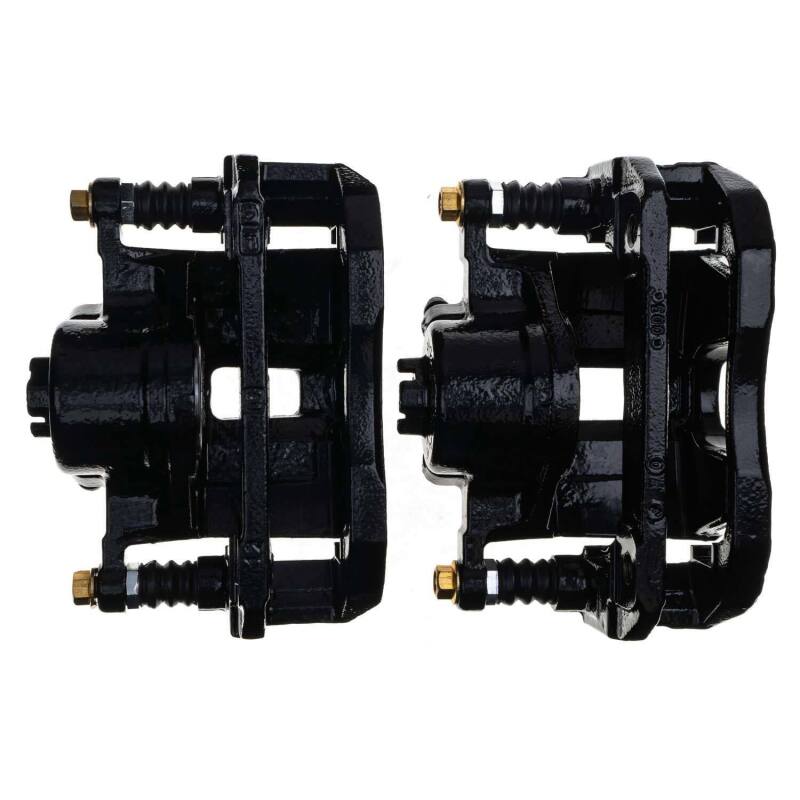 Power Stop 01-03 Acura CL Front Black Caliper - Pair w/Bracket-PowerStop-PSBS2584BLK