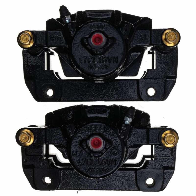 Power Stop 01-03 Acura CL Front Black Caliper - Pair w/Bracket-PowerStop-PSBS2584BLK