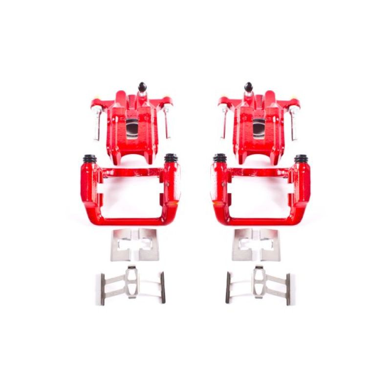Power Stop 01-03 Acura CL Rear Red Calipers w/Brackets - Pair-PowerStop-PSBS2588