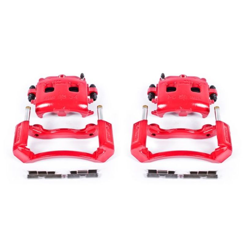 Power Stop 02-05 Dodge Ram 1500 Front Red Calipers w/Brackets - Pair-PowerStop-PSBS4832