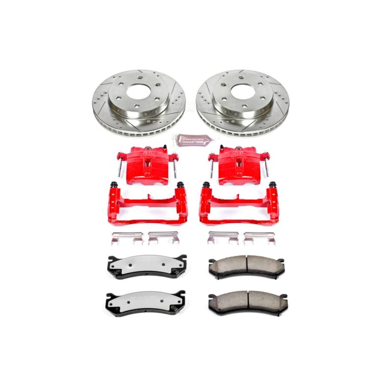 Power Stop 02-06 Cadillac Escalade Front Z36 Truck & Tow Brake Kit w/Calipers-PowerStop-PSBKC2009-36