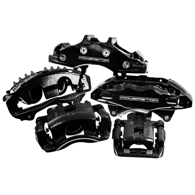 Power Stop 02-06 Cadillac Escalade Front/Rear Black Caliper - Pair w/Bracket-PowerStop-PSBS4728BLK