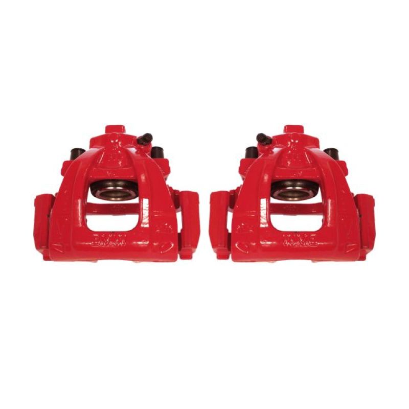 Power Stop 02-06 Mini Cooper Front Red Calipers w/Brackets - Pair-PowerStop-PSBS2776