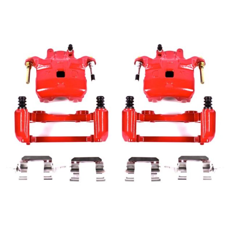 Power Stop 03-05 Infiniti G35 Front Red Calipers w/Brackets - Pair-PowerStop-PSBS2690A