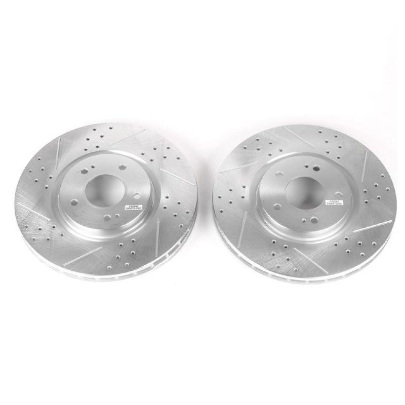 Power Stop 03-06 Mitsubishi Lancer Front Evolution Drilled & Slotted Rotors - Pair-PowerStop-PSBJBR1109XPR