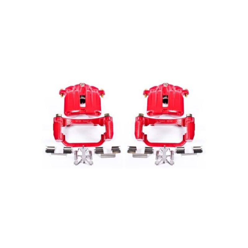 Power Stop 04-05 Cadillac DeVille Rear Red Calipers w/Brackets - Pair-PowerStop-PSBS4854