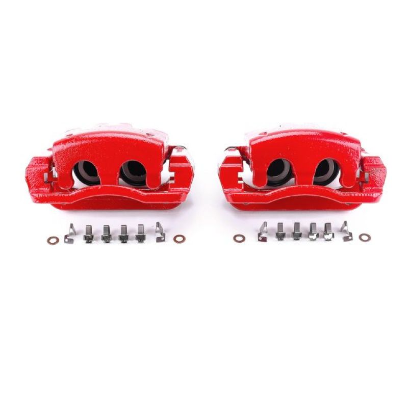 Power Stop 05-07 Ford F-250 Super Duty Rear Red Calipers w/Brackets - Pair-PowerStop-PSBS4920