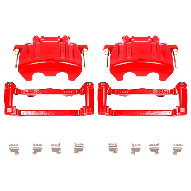 Power Stop 05-11 Chrysler 300 Front Red Calipers w/Brackets - Pair-PowerStop-PSBS5016