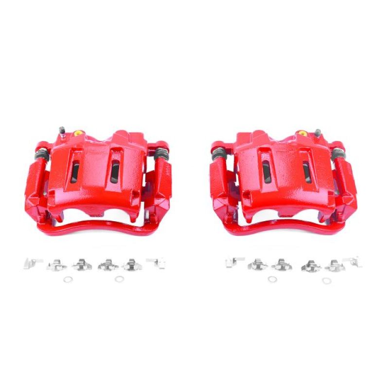 Power Stop 05-12 Ford F-250 Super Duty Front Red Calipers w/Brackets - Pair-PowerStop-PSBS5022