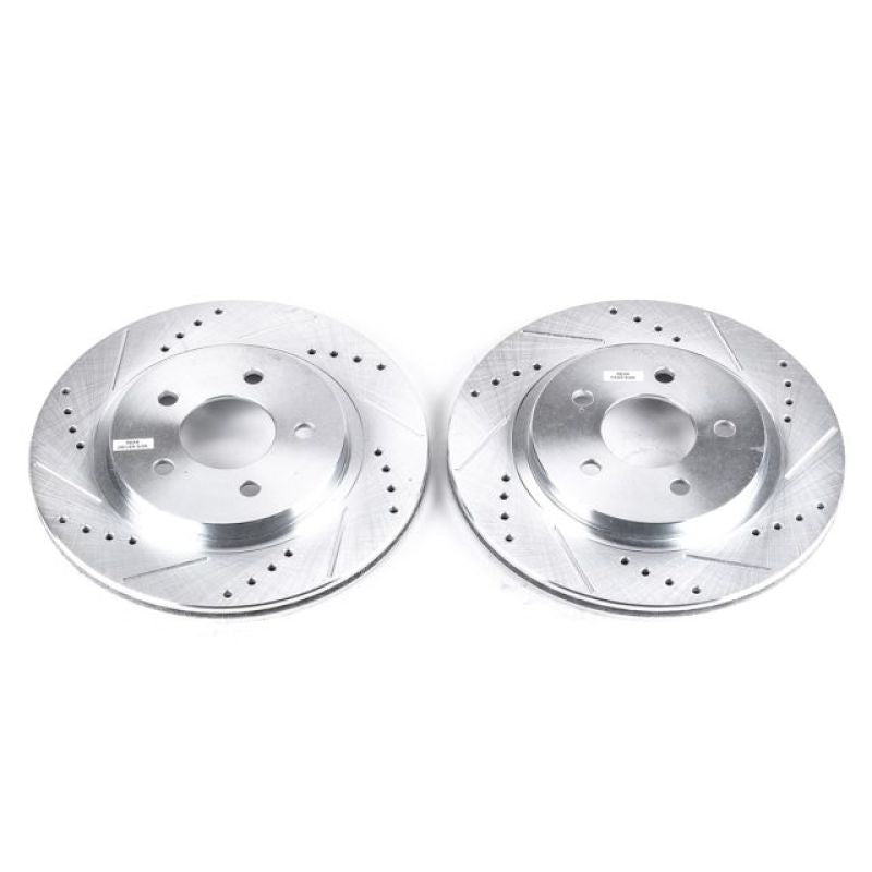 Power Stop 05-14 Ford Mustang Rear Evolution Drilled & Slotted Rotors - Pair-PowerStop-PSBAR8174XPR