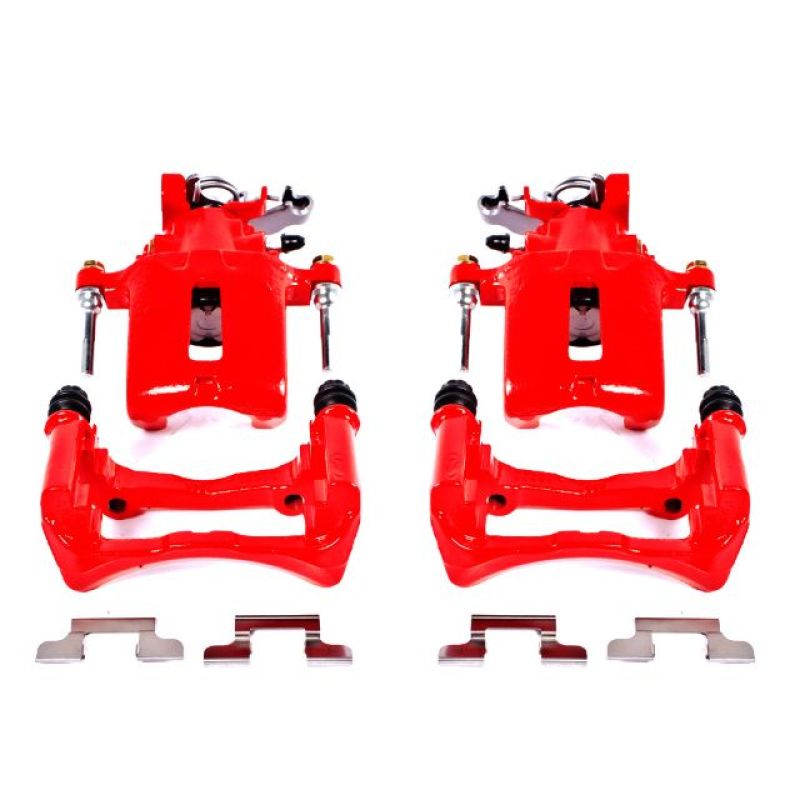 Power Stop 05-14 Ford Mustang Rear Red Calipers w/Brackets - Pair-PowerStop-PSBS4926