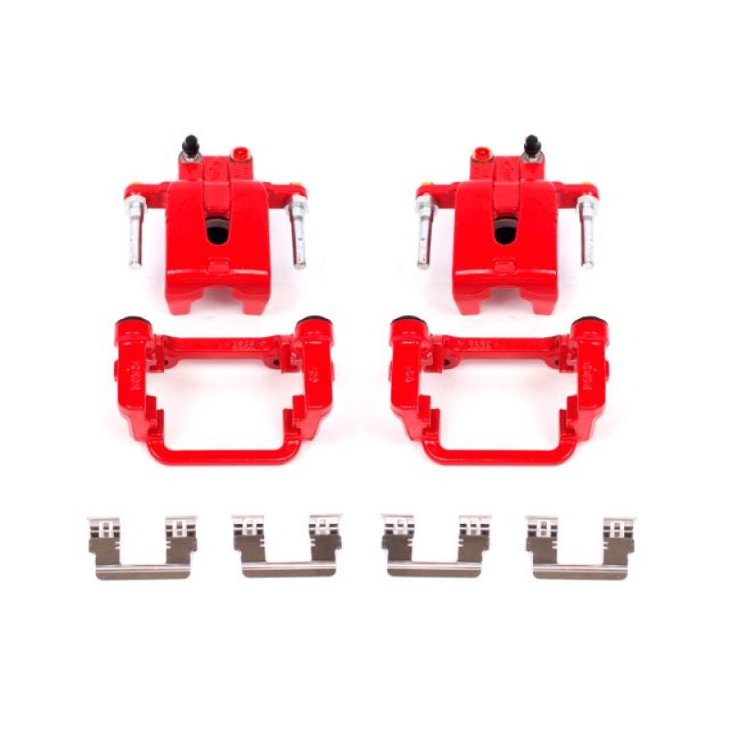 Power Stop 05-19 Chrysler 300 Rear Red Calipers w/Brackets - Pair-PowerStop-PSBS4992