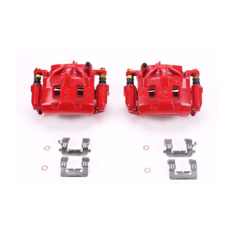 Power Stop 06-07 Subaru B9 Tribeca Front Red Calipers w/Brackets - Pair-PowerStop-PSBS3348