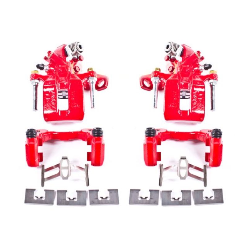 Power Stop 06-11 Acura CSX Rear Red Calipers w/Brackets - Pair-PowerStop-PSBS3298
