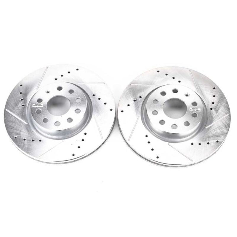 Power Stop 06-13 Audi A3 Front Evolution Drilled & Slotted Rotors - Pair-PowerStop-PSBEBR898XPR