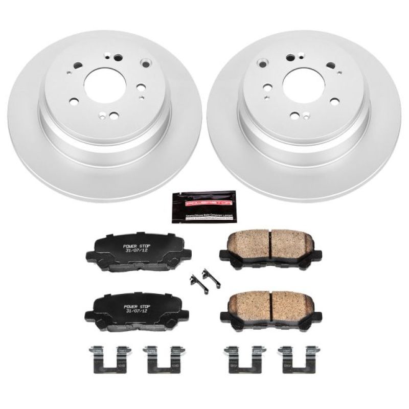 Power Stop 07-13 Acura MDX Rear Z17 Evolution Geomet Coated Brake Kit-PowerStop-PSBCRK4685