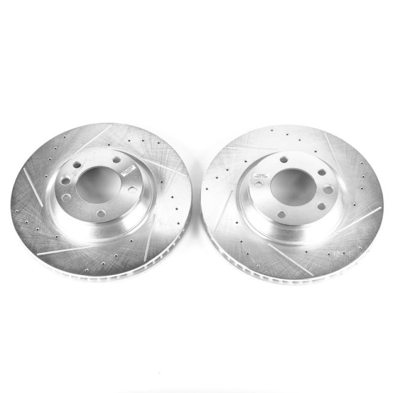 Power Stop 07-15 Audi Q7 Front Evolution Drilled & Slotted Rotors - Pair-PowerStop-PSBEBR822XPR