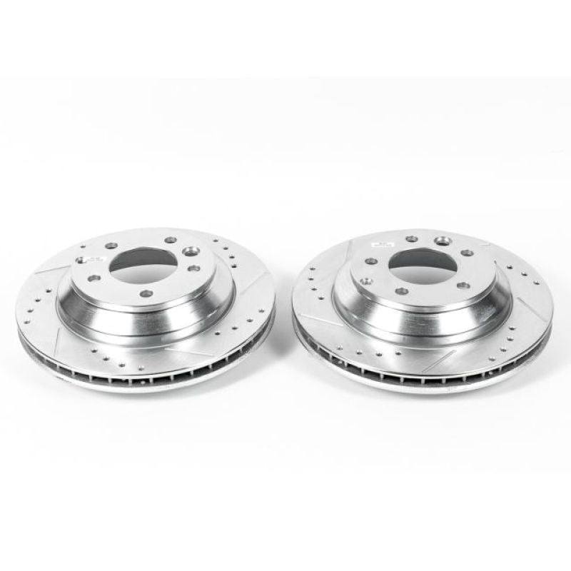 Power Stop 07-15 Audi Q7 Rear Evolution Drilled & Slotted Rotors - Pair-PowerStop-PSBEBR1013XPR