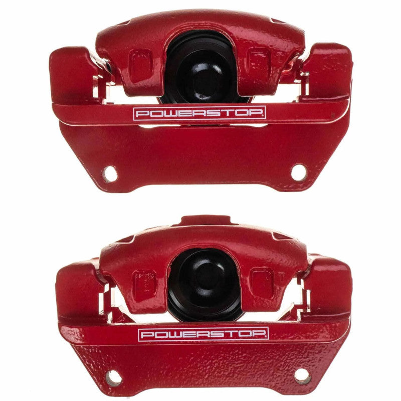 Power Stop 07-18 Jeep Wrangler JK Front Red Caliper Pair w/Bracket-PowerStop-PSBS5044EB