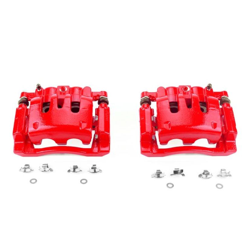 Power Stop 08-12 Ford F-250 Super Duty Rear Red Calipers w/Brackets - Pair-PowerStop-PSBS5076